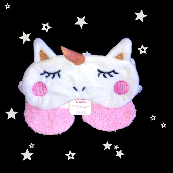 🆕NWT•3D Unicorn Eye Mask & Fuzzy Sock Set - Picture 11 of 14